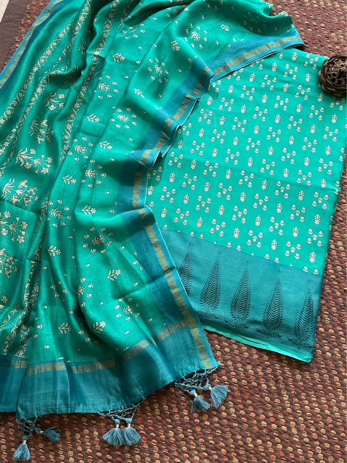 Premium Maheshwari Silk Unstitched Set